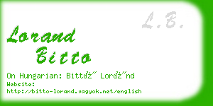 lorand bitto business card